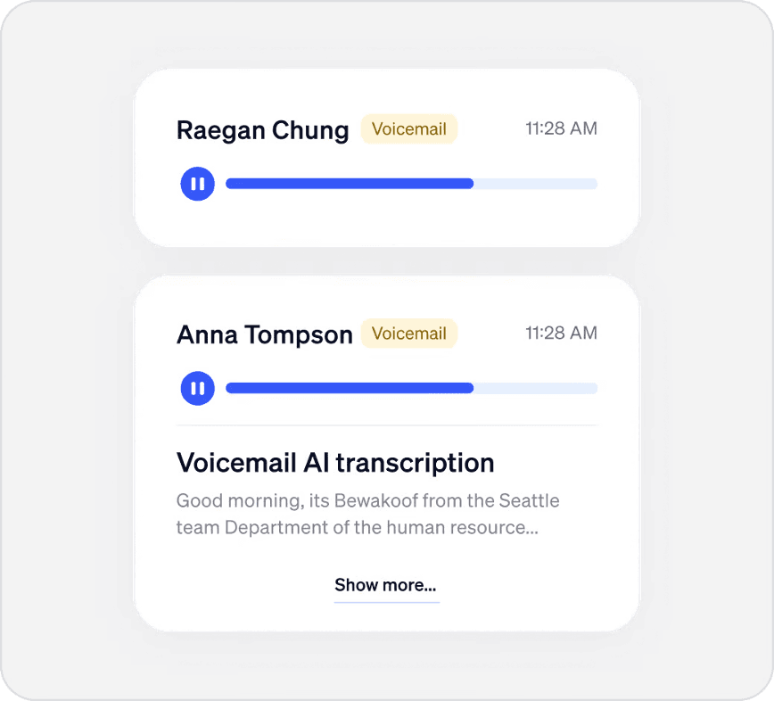 Nextiva voicemail transcript